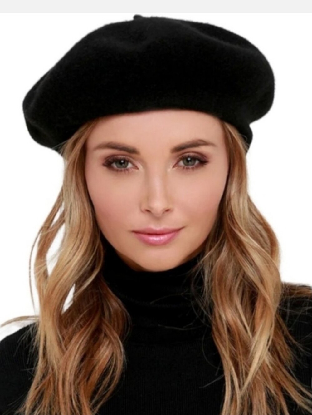 Black Wool Beret Hat